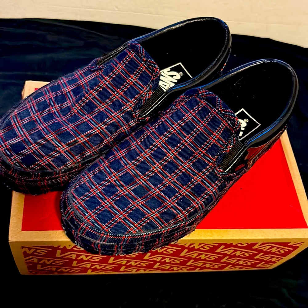 Classic Slip-O Plaid black/red Vans